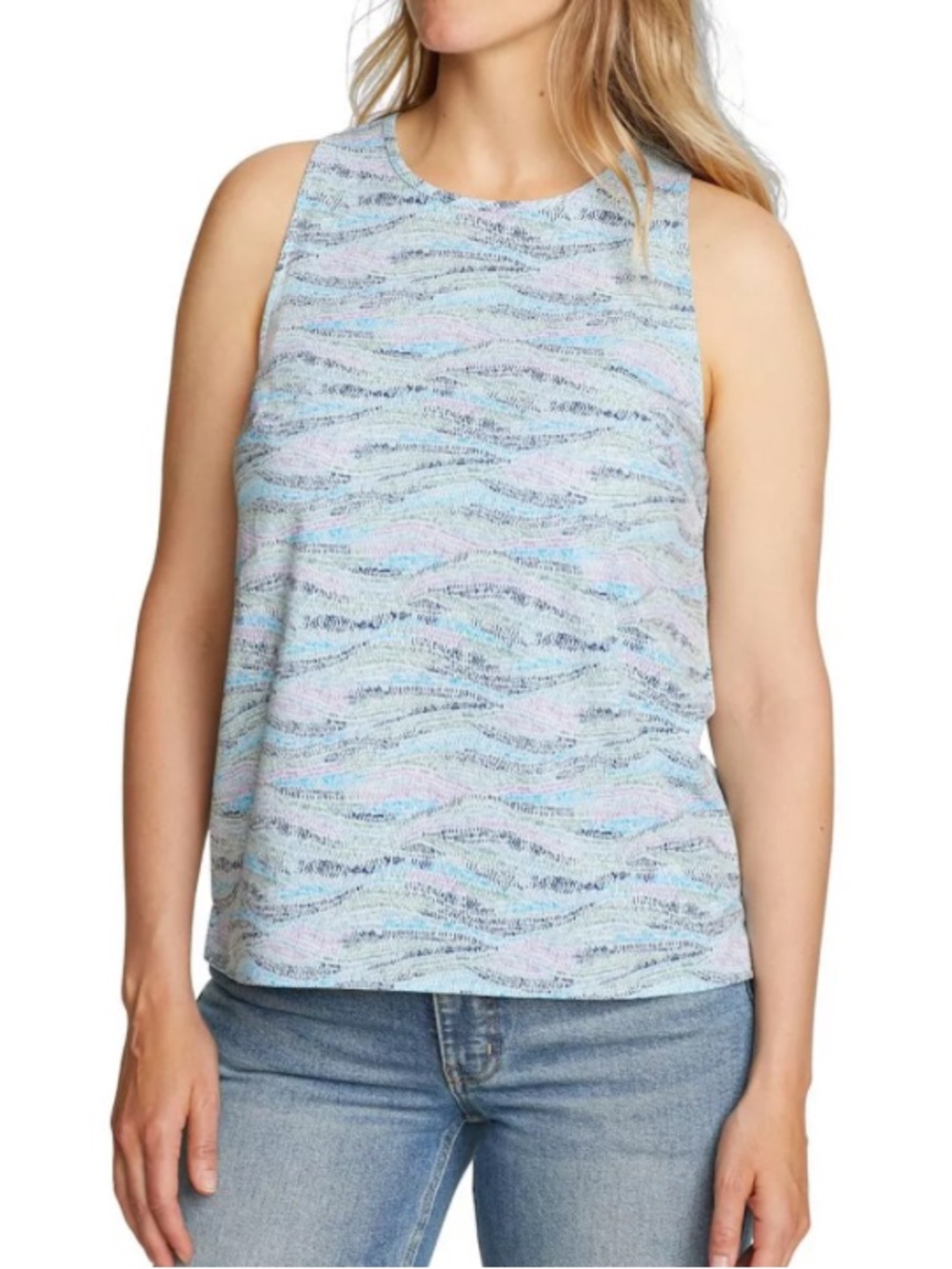 Eddie Bauer Departure Crewneck Tank Top, Blues, Large, NWT